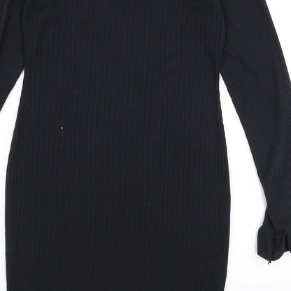 Edge Street Womens Black  Polyester Bodycon  Size 8  Off the Shoulder Pullover