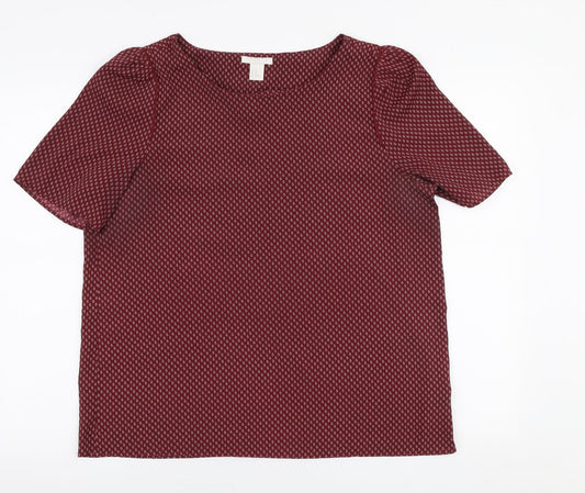 Womens UK Size 14 H&M Red Basic Blouse