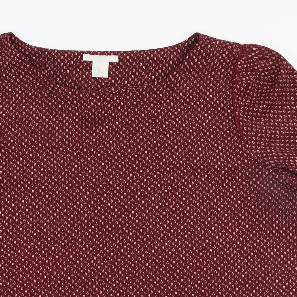 Womens UK Size 14 H&M Red Basic Blouse