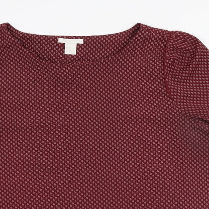 Womens UK Size 14 H&M Red Basic Blouse