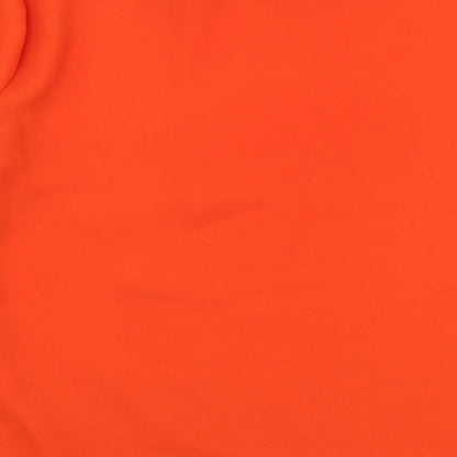 Papaya Womens Orange  Polyester Basic Blouse Size 10 Round Neck