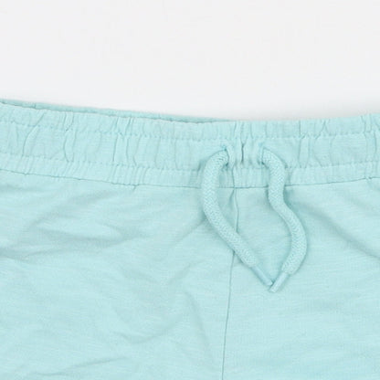 Dunnes Stores Girls Blue  Cotton Sweat Shorts Size 6-7 Years  Regular Drawstring