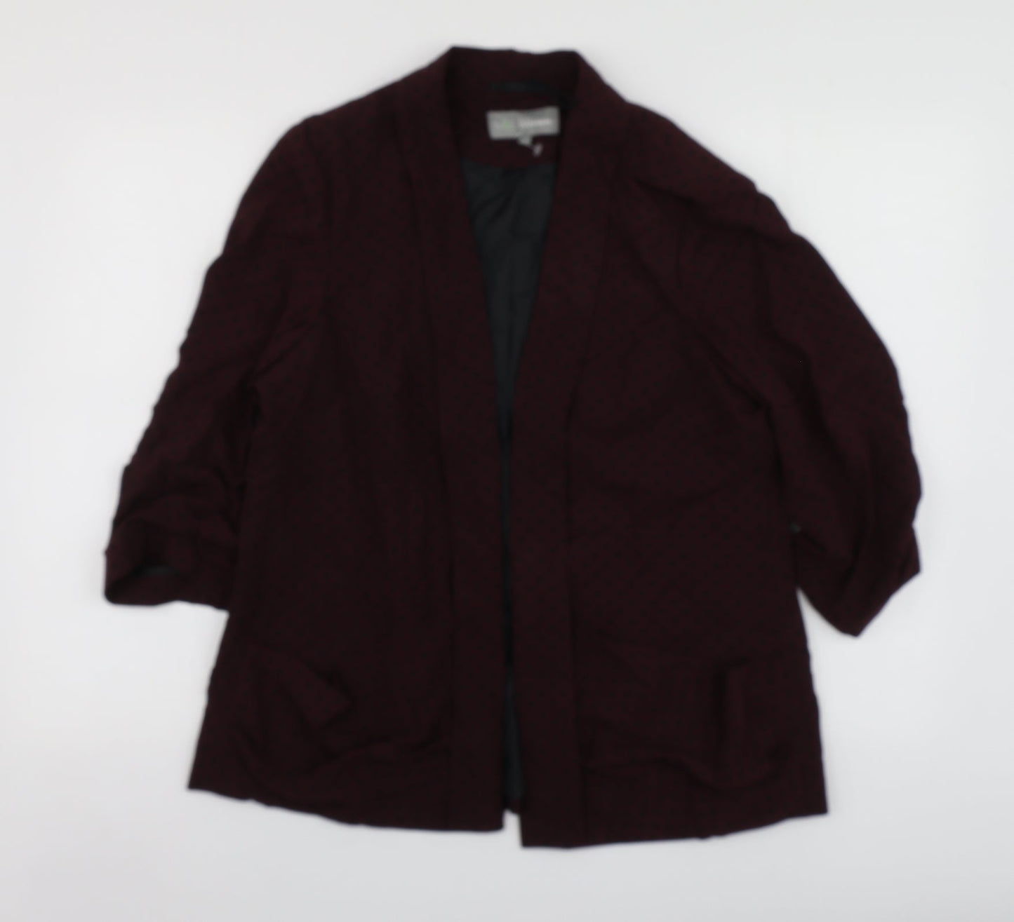 M&S Womens Purple Polka Dot Polyester Jacket Suit Jacket Size 16