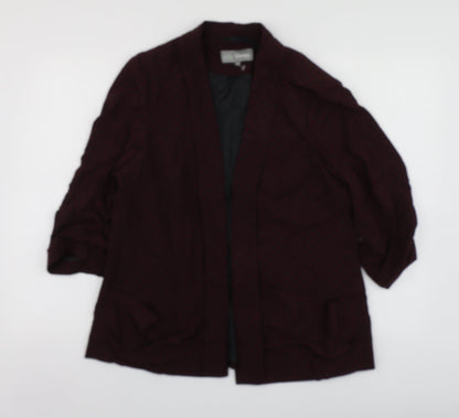 M&S Womens Purple Polka Dot Polyester Jacket Suit Jacket Size 16
