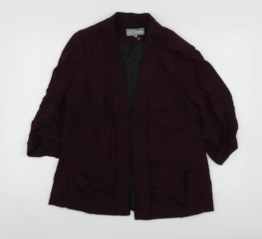 M&S Womens Purple Polka Dot Polyester Jacket Suit Jacket Size 16