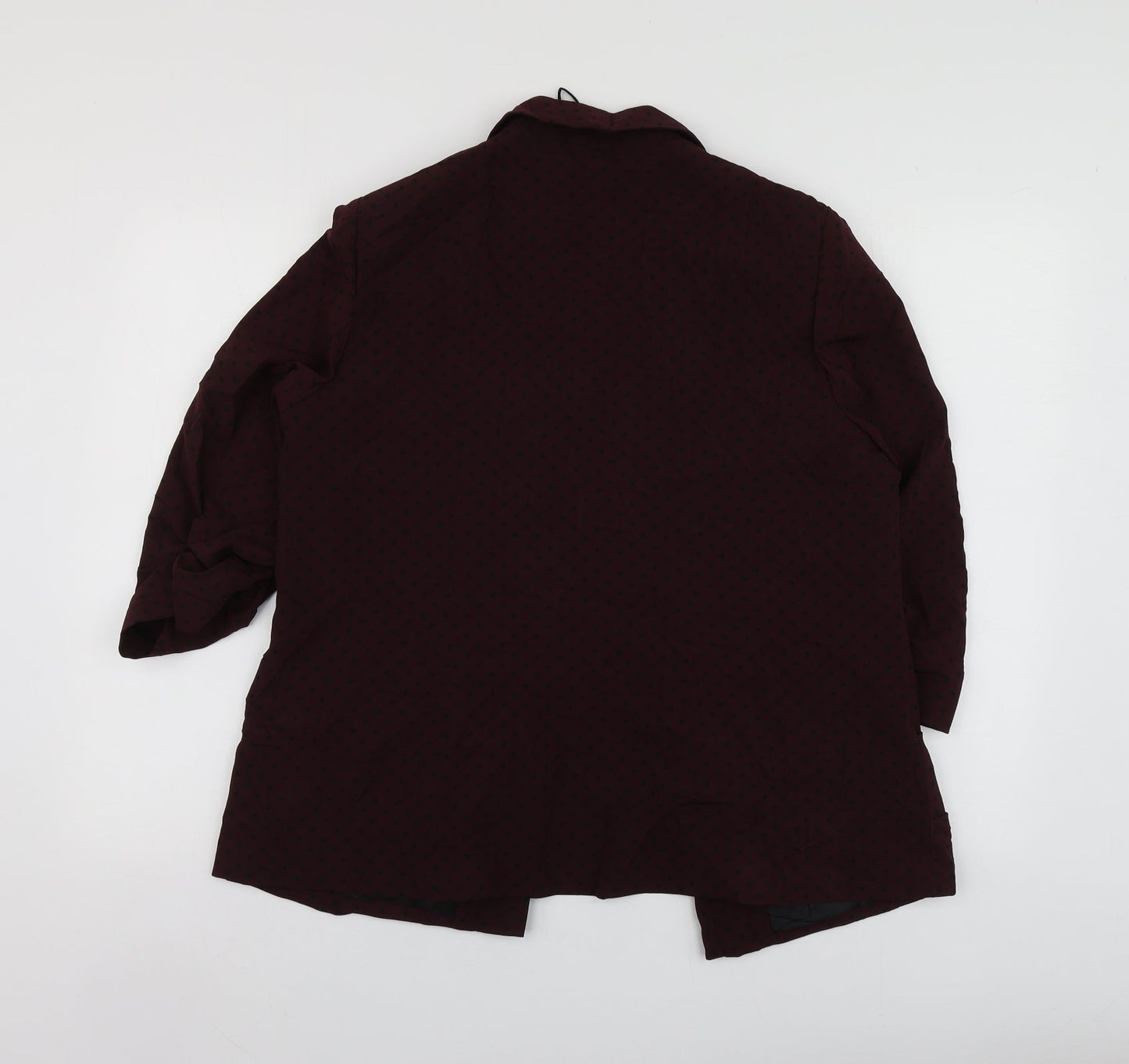 M&S Womens Purple Polka Dot Polyester Jacket Suit Jacket Size 16