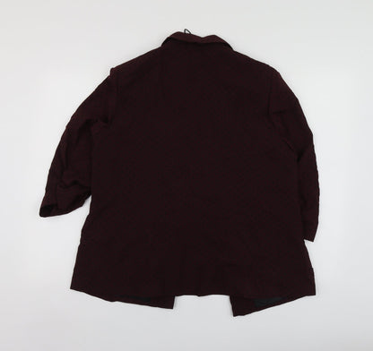 M&S Womens Purple Polka Dot Polyester Jacket Suit Jacket Size 16