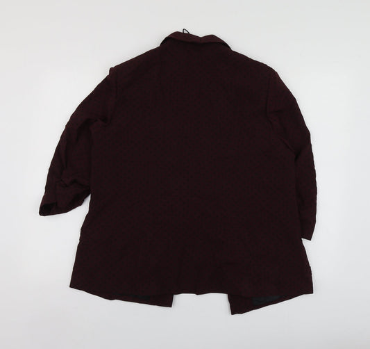 M&S Womens Purple Polka Dot Polyester Jacket Suit Jacket Size 16