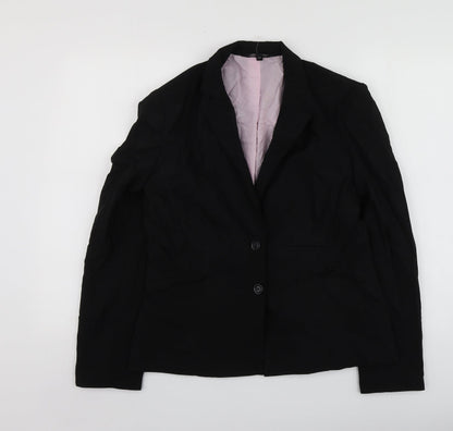 B Womens Black  Polyester Jacket Suit Jacket Size 14