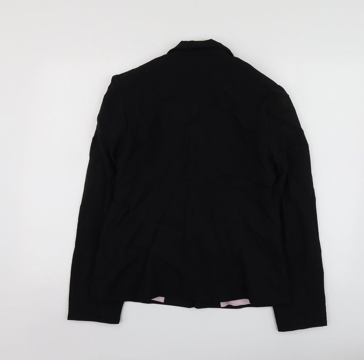 B Womens Black  Polyester Jacket Suit Jacket Size 14