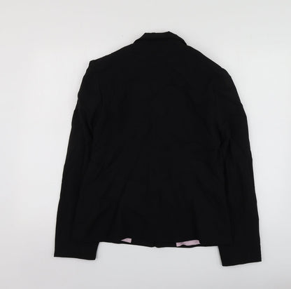 B Womens Black  Polyester Jacket Suit Jacket Size 14