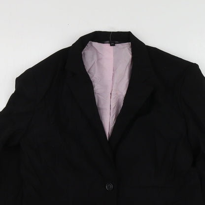 B Womens Black  Polyester Jacket Suit Jacket Size 14