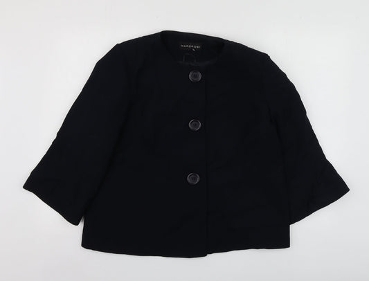 Warehouse Womens Black  Polyester Jacket Suit Jacket Size 16