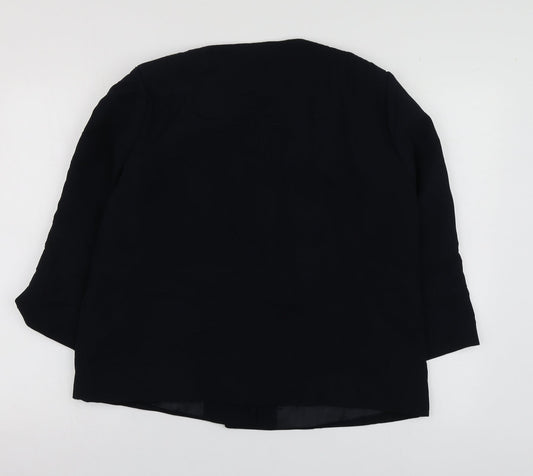 Warehouse Womens Black  Polyester Jacket Suit Jacket Size 16