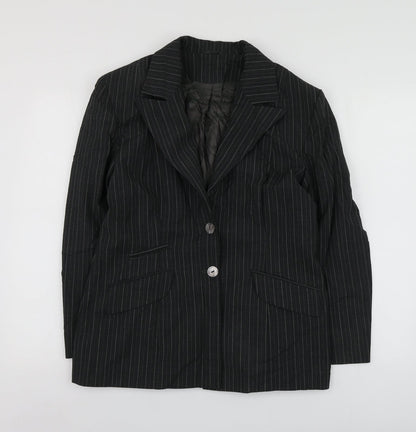 The  Collection Womens Grey Striped Polyester Jacket Suit Jacket Size 14