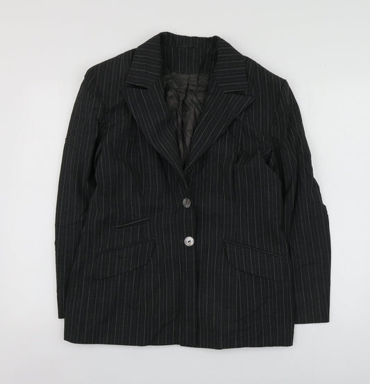 The  Collection Womens Grey Striped Polyester Jacket Suit Jacket Size 14