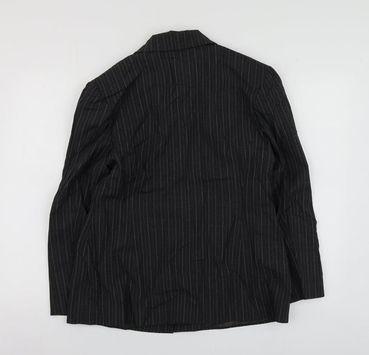 The  Collection Womens Grey Striped Polyester Jacket Suit Jacket Size 14