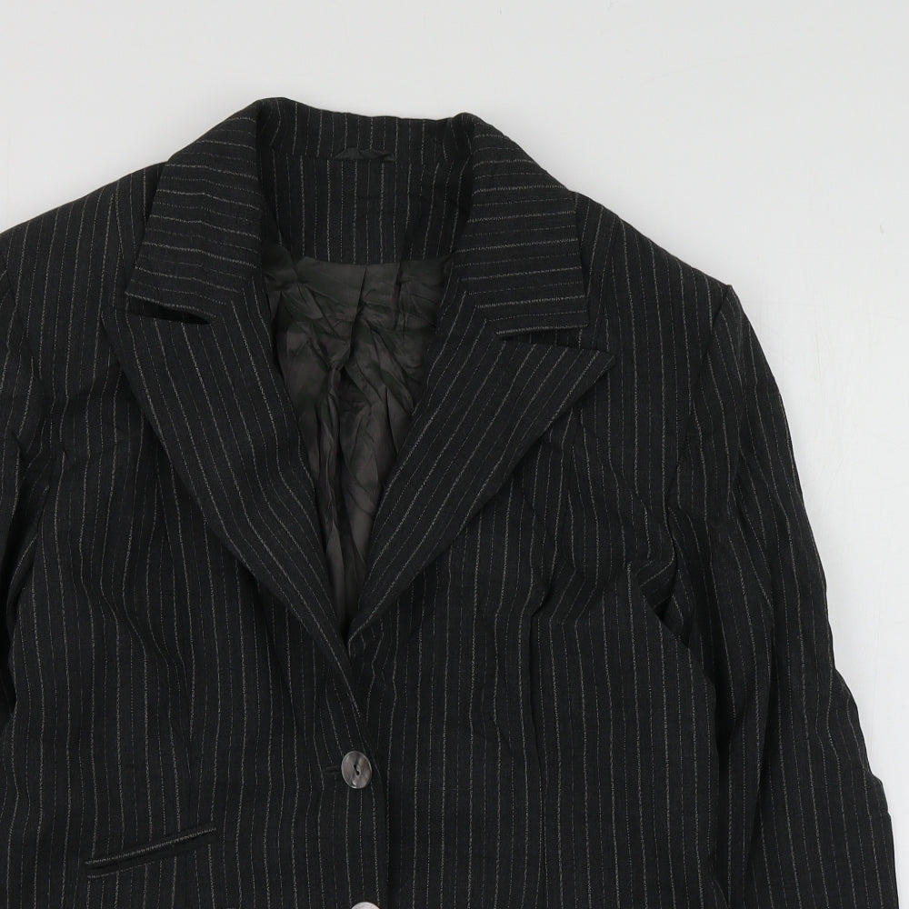 The  Collection Womens Grey Striped Polyester Jacket Suit Jacket Size 14