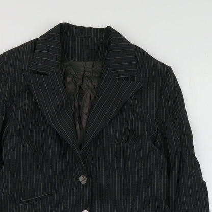 The  Collection Womens Grey Striped Polyester Jacket Suit Jacket Size 14