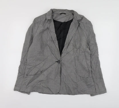F&F Womens Black Herringbone Polyester Jacket Suit Jacket Size 16