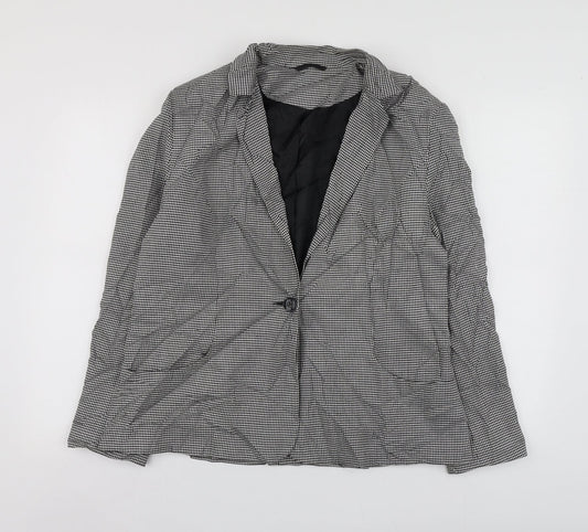 F&F Womens Black Herringbone Polyester Jacket Suit Jacket Size 16