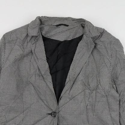 F&F Womens Black Herringbone Polyester Jacket Suit Jacket Size 16