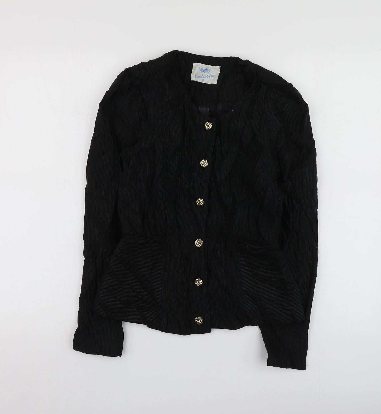 Wallis  Womens Black  Acrylic Jacket Suit Jacket Size 8