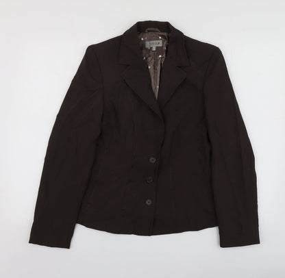 M&S Womens Brown  Polyester Jacket Suit Jacket Size 12