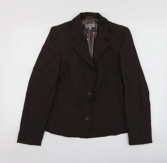 M&S Womens Brown  Polyester Jacket Suit Jacket Size 12