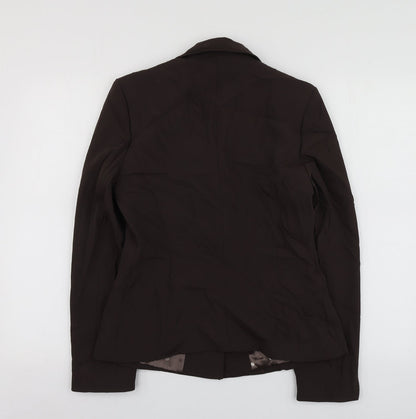 M&S Womens Brown  Polyester Jacket Suit Jacket Size 12