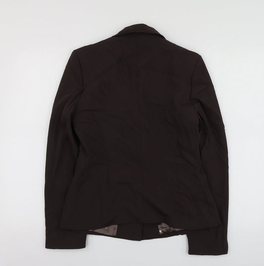 M&S Womens Brown  Polyester Jacket Suit Jacket Size 12