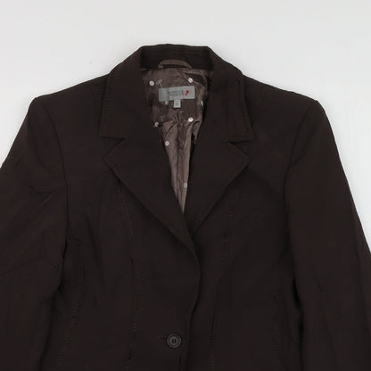 M&S Womens Brown  Polyester Jacket Suit Jacket Size 12