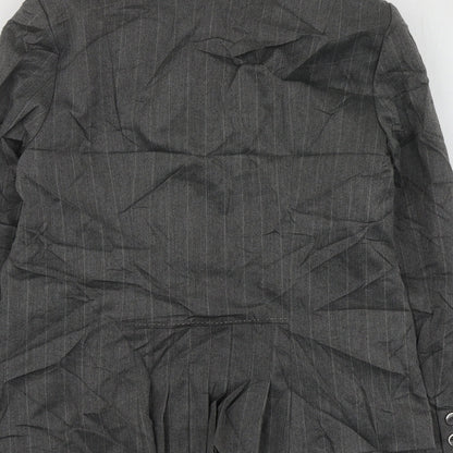 Per Una Womens Grey Striped Polyester Jacket Suit Jacket Size 16