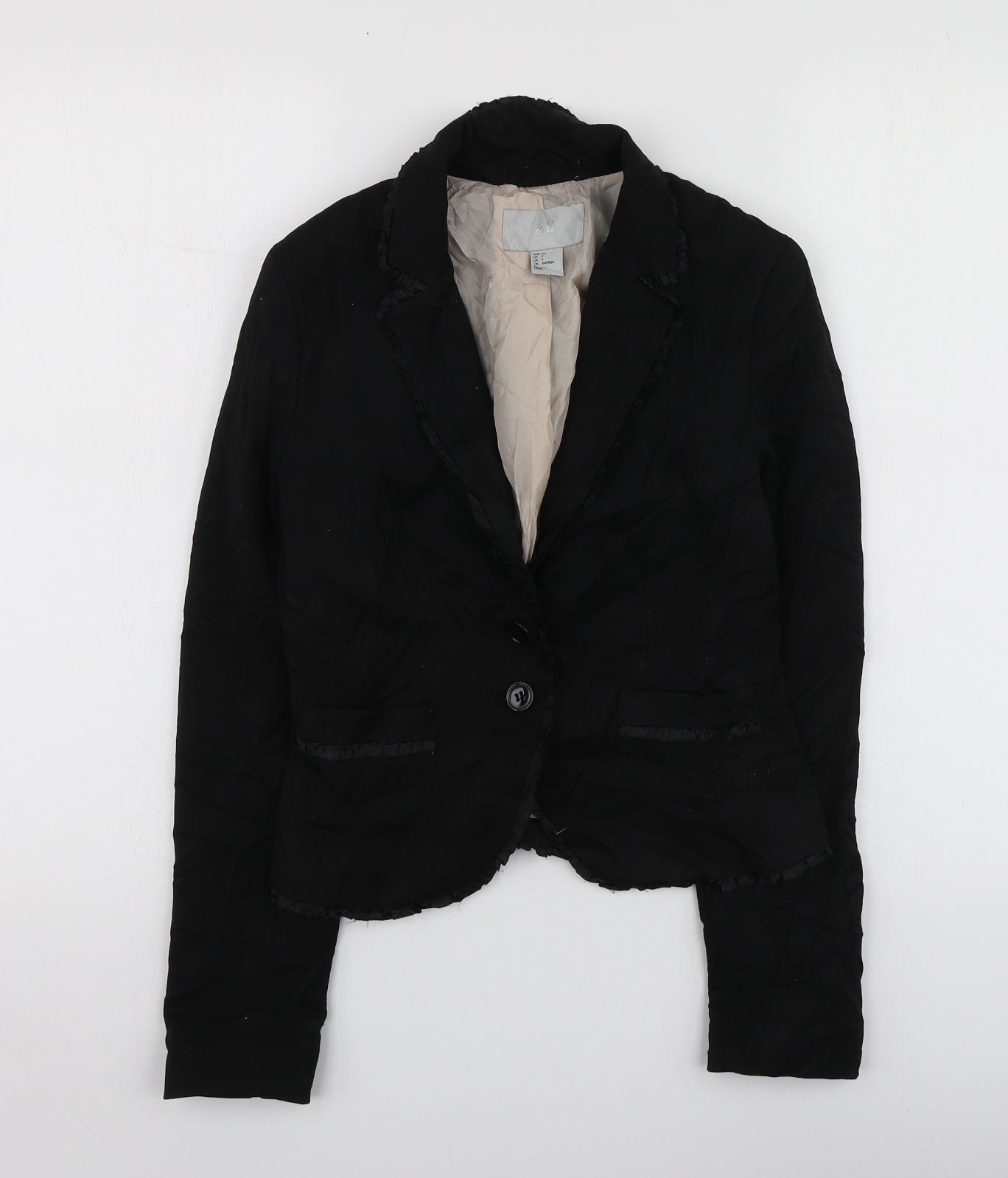 Womens UK Size 34 H&M Regular Black Suit Jacket