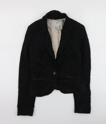 Womens UK Size 34 H&M Regular Black Suit Jacket