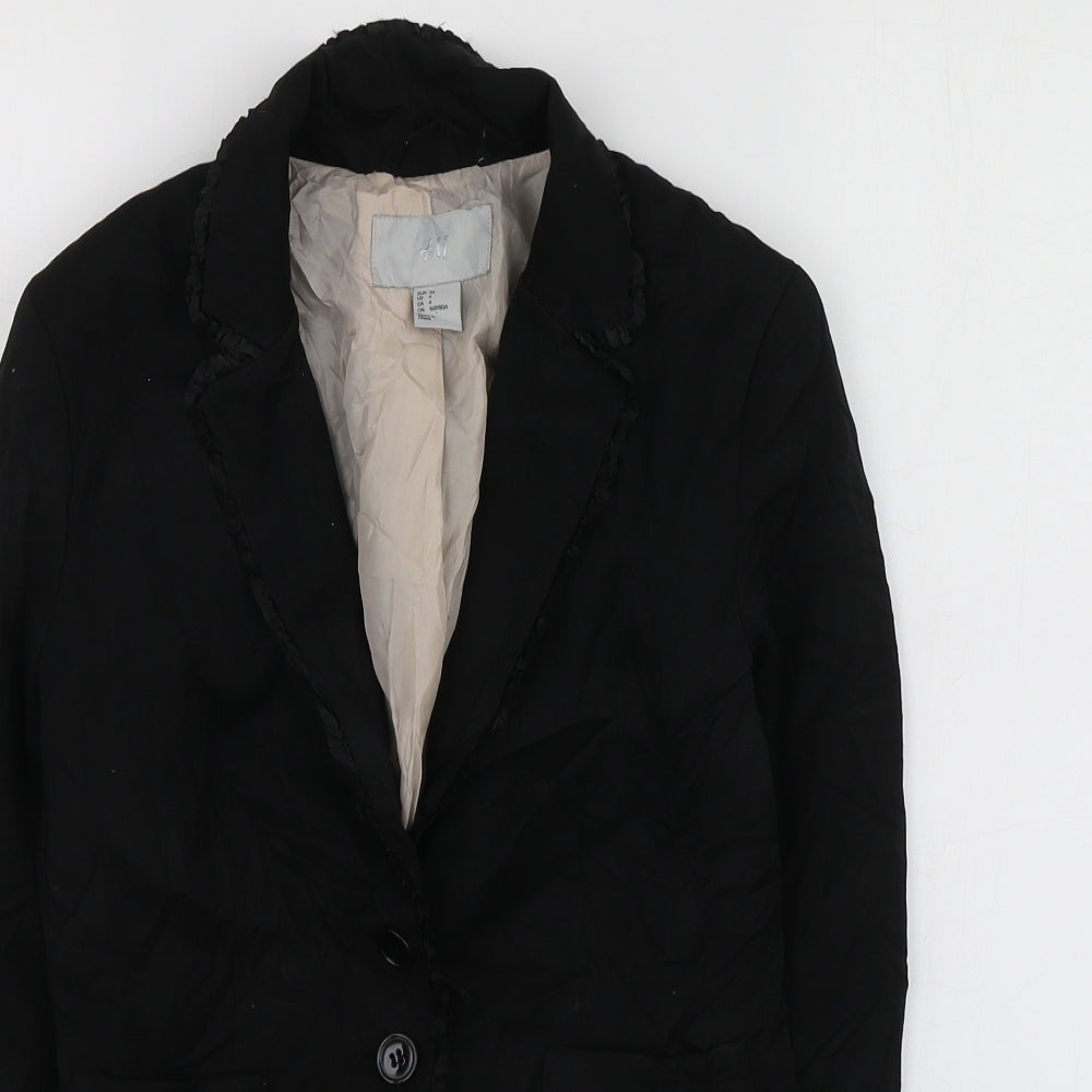 Womens UK Size 34 H&M Regular Black Suit Jacket