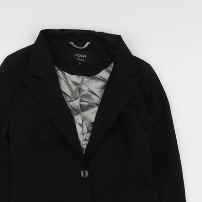 Papaya Womens Black  Polyester Jacket Suit Jacket Size 12