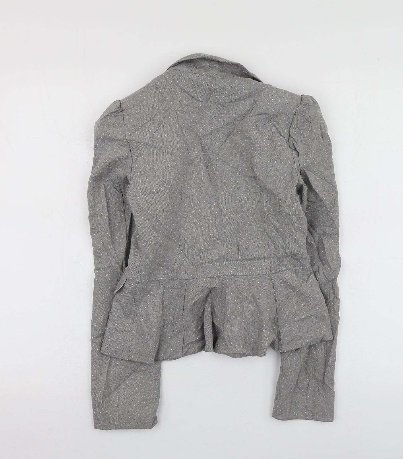 F&F Womens Grey Polka Dot Polyester Jacket Suit Jacket Size 6