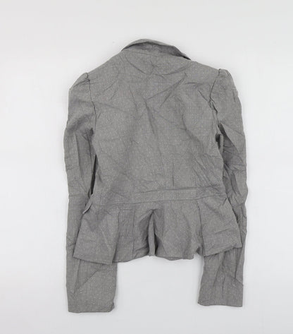 F&F Womens Grey Polka Dot Polyester Jacket Suit Jacket Size 6