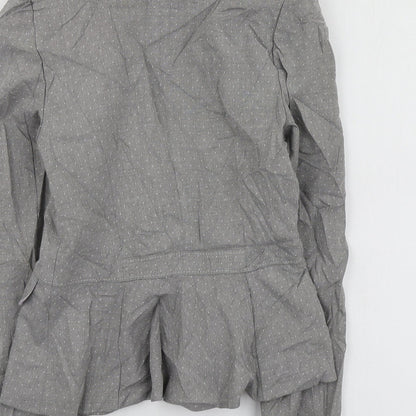 F&F Womens Grey Polka Dot Polyester Jacket Suit Jacket Size 6