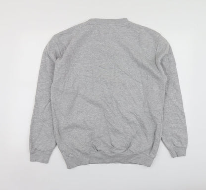 Mens UK Size L Just Hoods Grey Pullover Hoodie