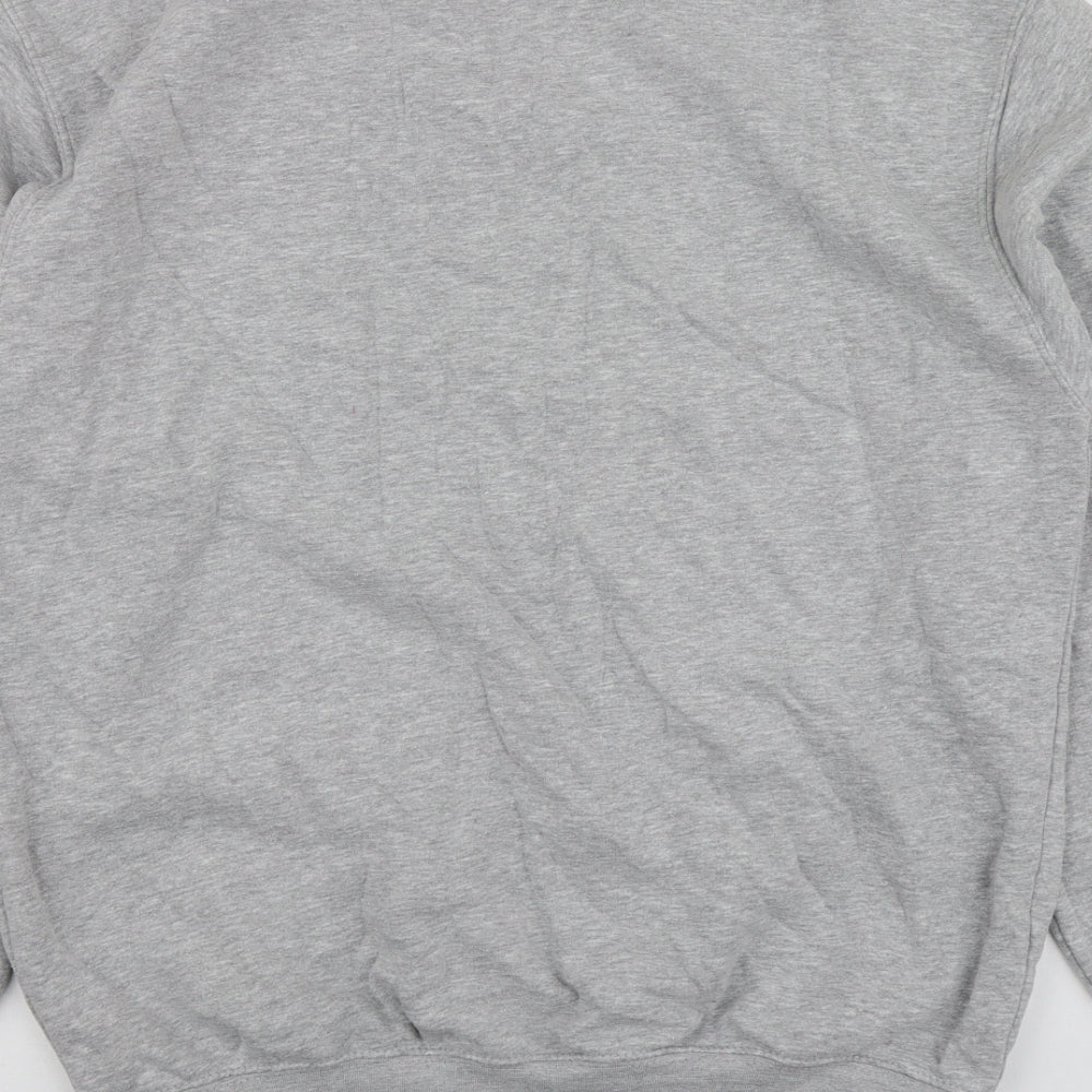Mens UK Size L Just Hoods Grey Pullover Hoodie