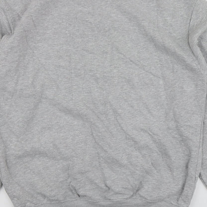 Mens UK Size L Just Hoods Grey Pullover Hoodie
