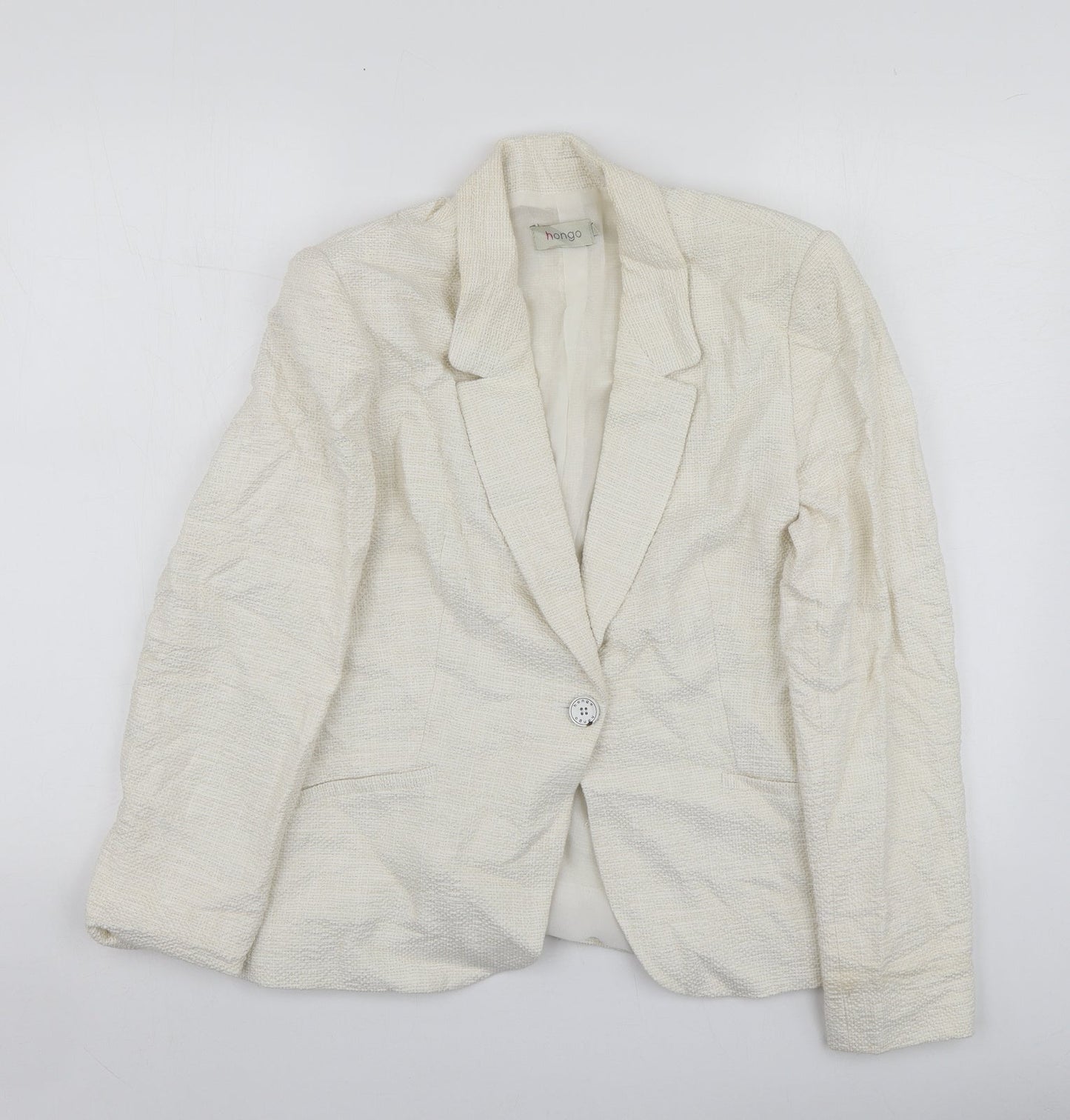 Hongo Womens Ivory  Cotton Jacket Suit Jacket Size 42