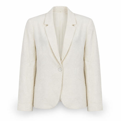 Hongo Womens Ivory  Cotton Jacket Suit Jacket Size 42