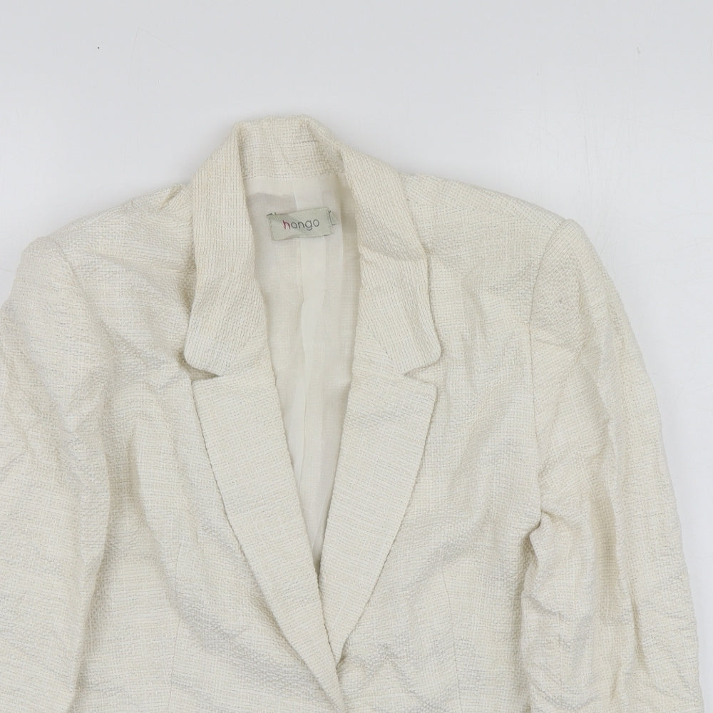 Hongo Womens Ivory  Cotton Jacket Suit Jacket Size 42