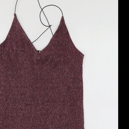 Womens UK Size M Sparkle & Fade Purple Basic Blouse