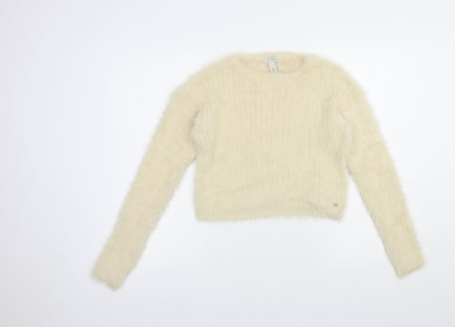 Womens UK Size XS Pull&Bear Beige Pullover Jumper