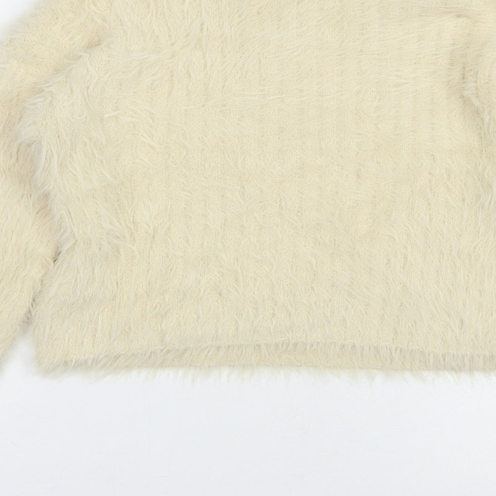 Womens UK Size XS Pull&Bear Beige Pullover Jumper