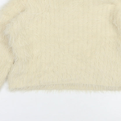 Womens UK Size XS Pull&Bear Beige Pullover Jumper